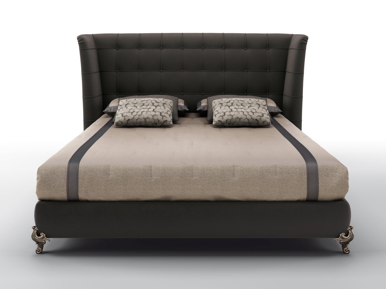 Upholstered velvet bed | King by Bruno Zampa
