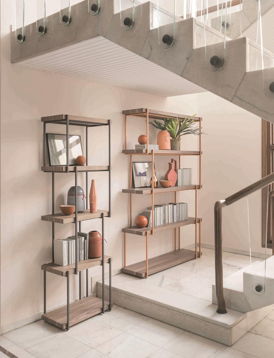 Open double-sided wooden bookcase | Rain by Bonaldo