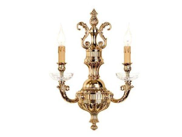 Shaded gold plated wall light with crystal | Kitty 4071/a2 by Possoni Illuminazione