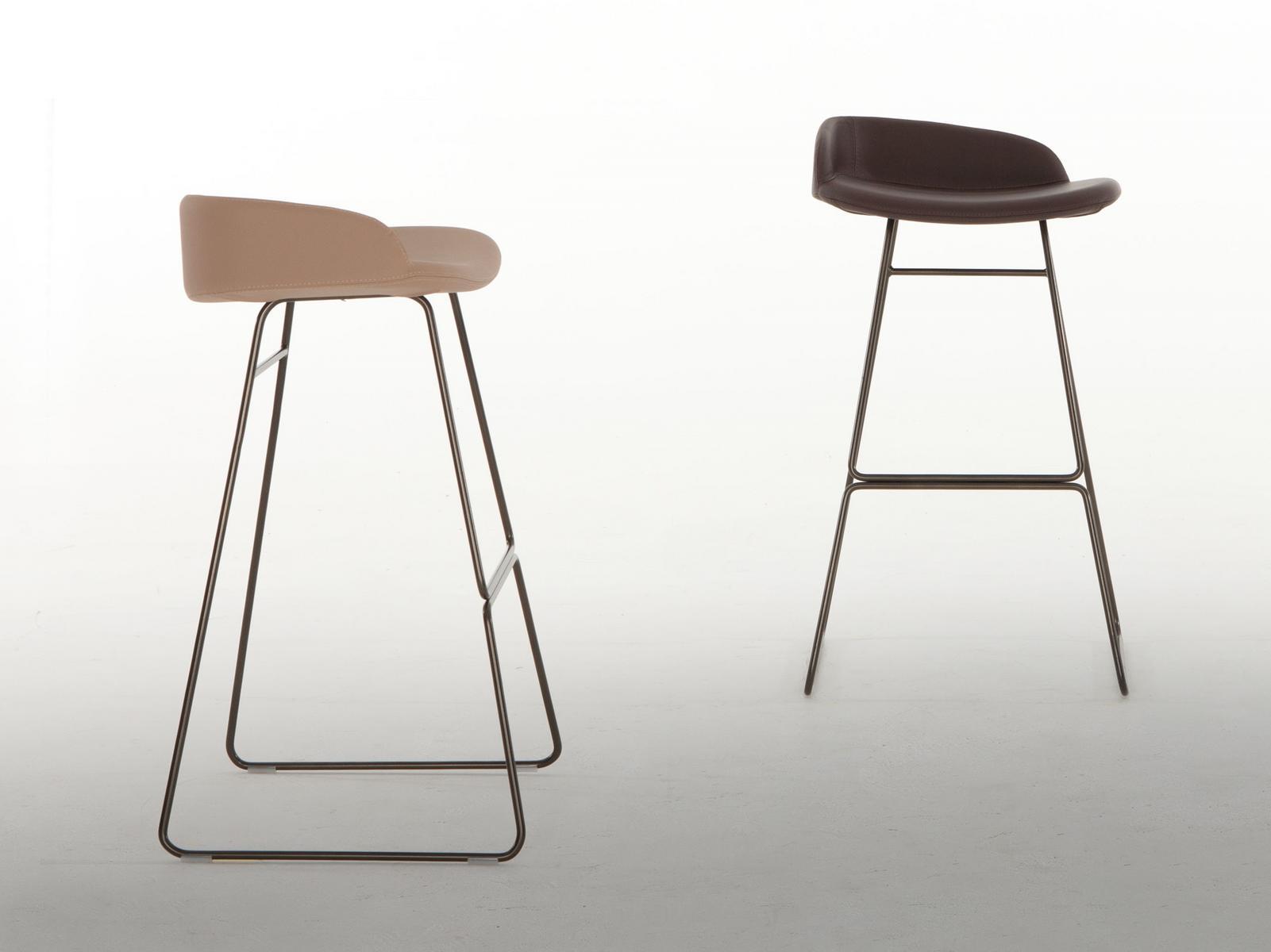 High upholstered sled base stool | Brend by Tonin Casa