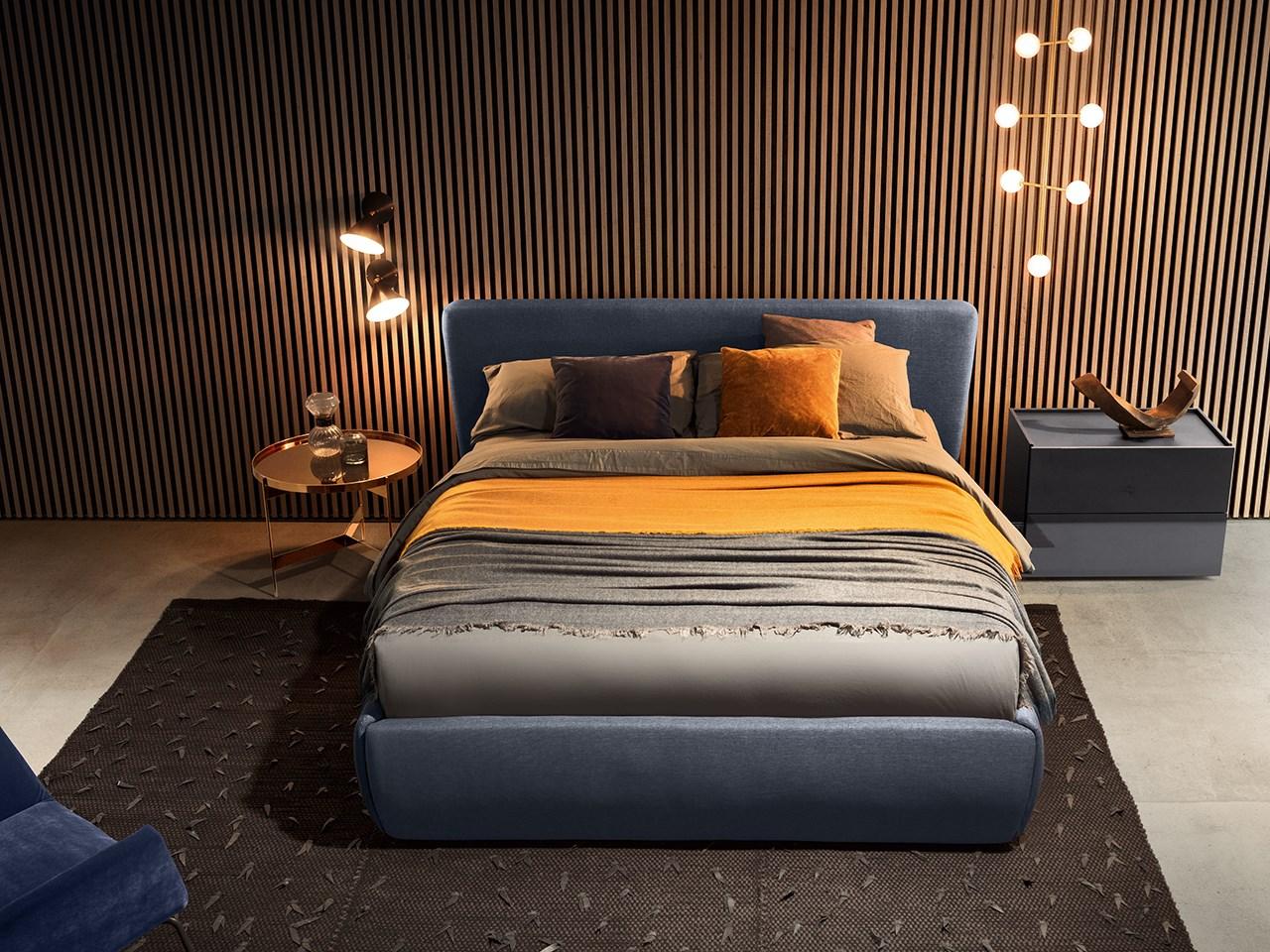 Upholstered fabric double bed | Rialto by Pianca