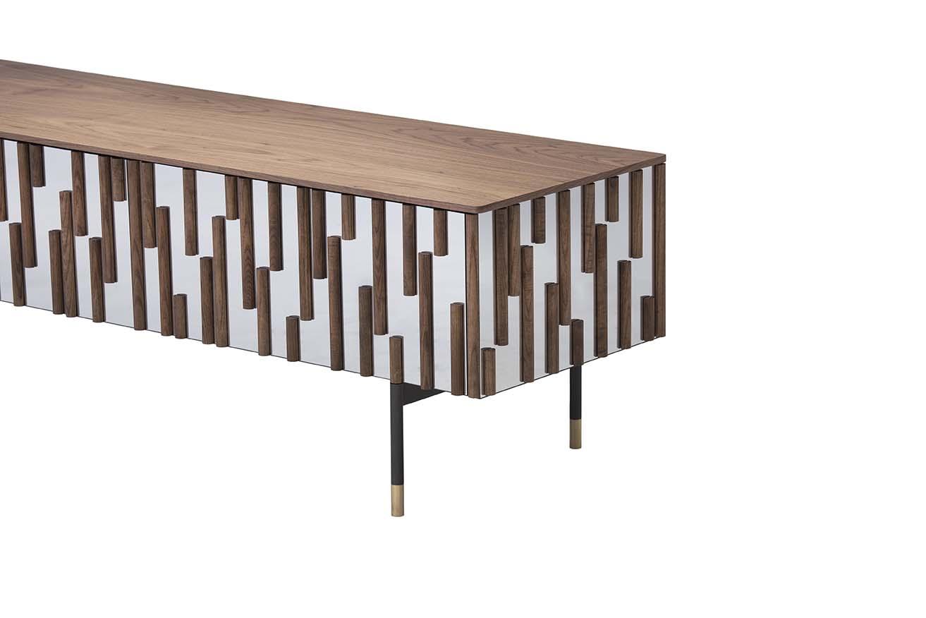 Wood and glass TV cabinet with drawers | Drops by Tonin Casa