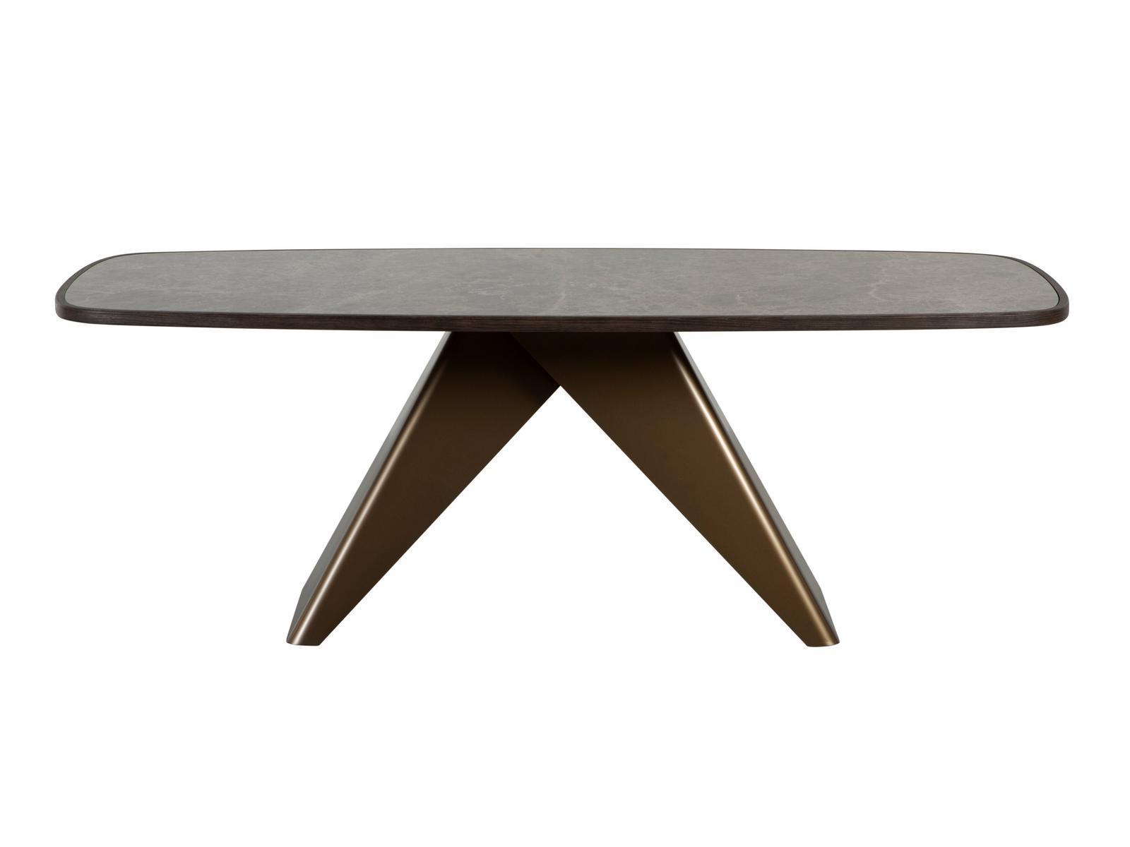 Rectangular table in porcelain stoneware and steel base | Maitre by Tonin Casa
