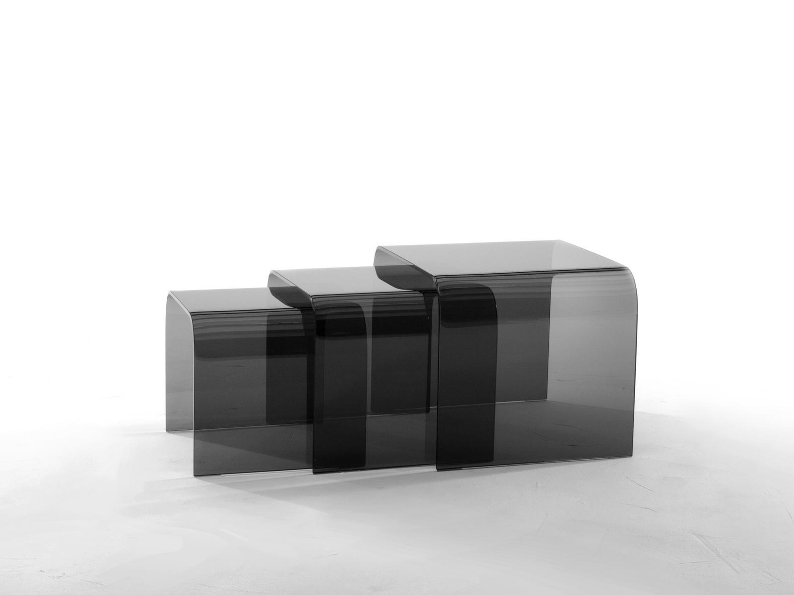 Low rectangular glass coffee table | Anemone by Tonin Casa