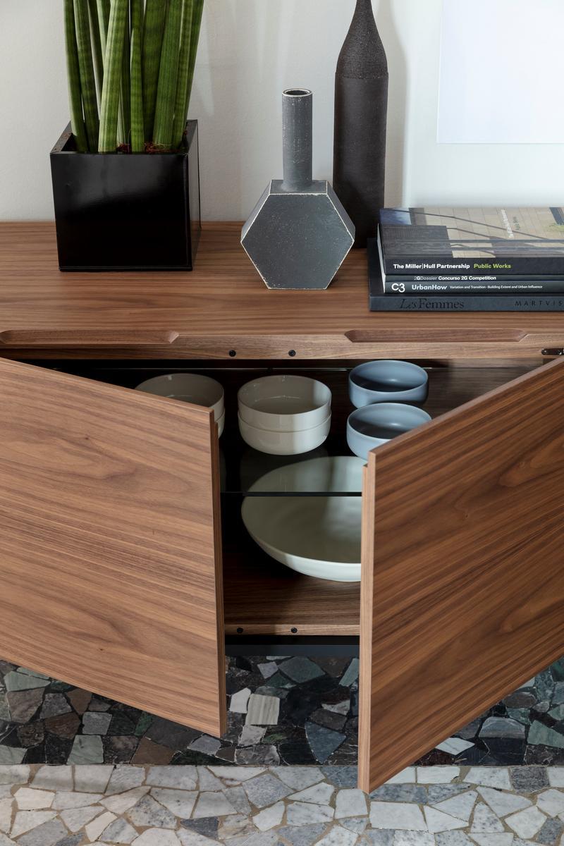 Canaletta walnut sideboard with doors | Kanto by Porada