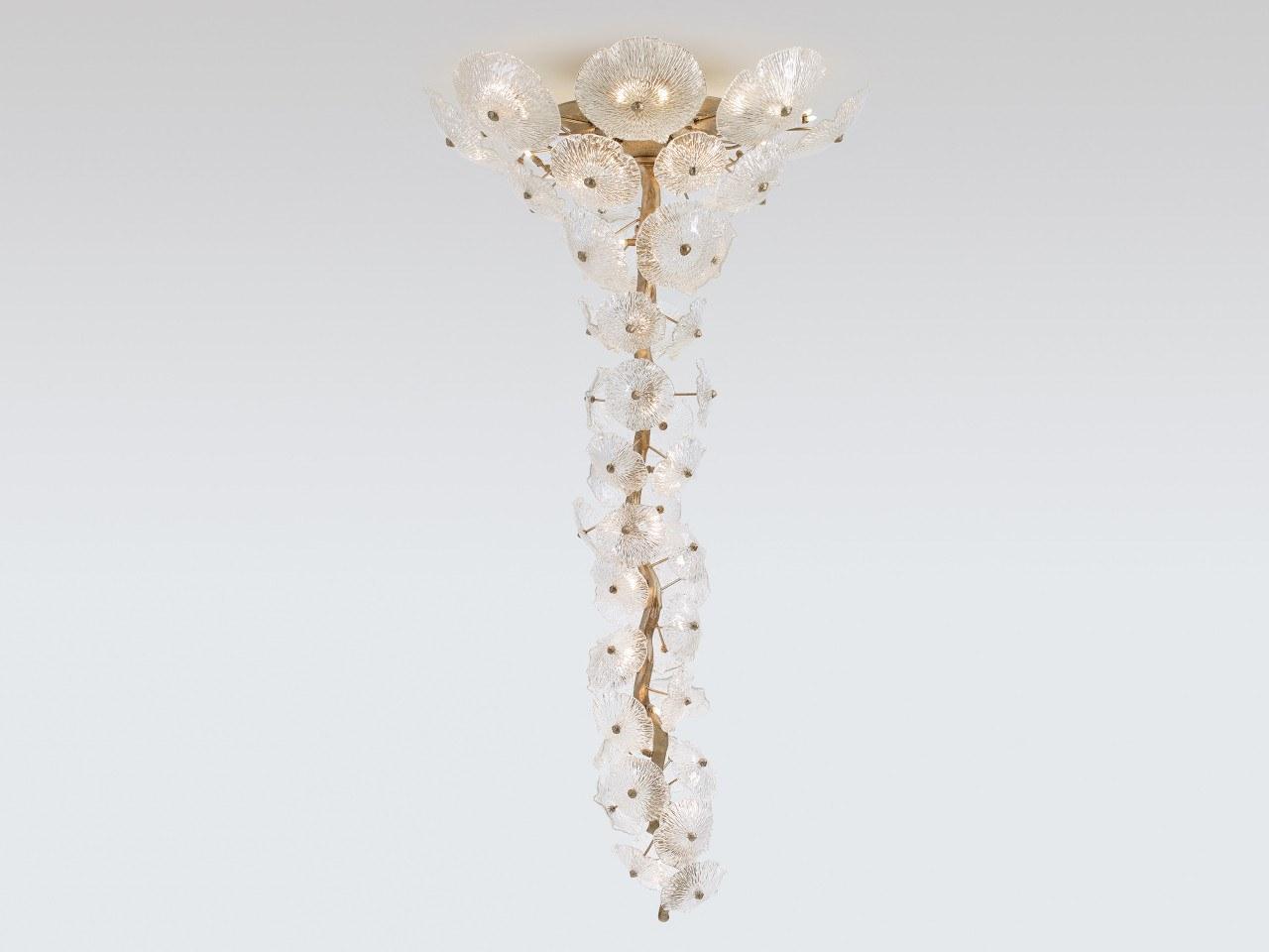 LED handmade bronze ceiling lamp | Nenufar Ct3229/43 by Serip