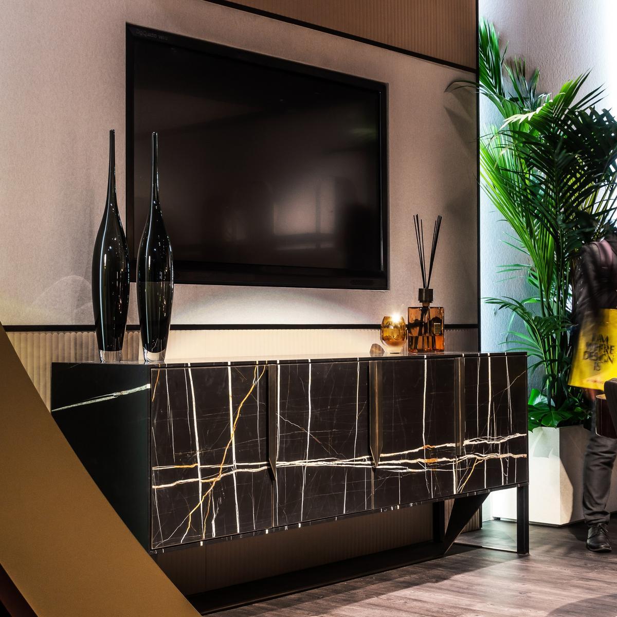 Wood and glass sideboard with doors | Prisma by Capital Collection