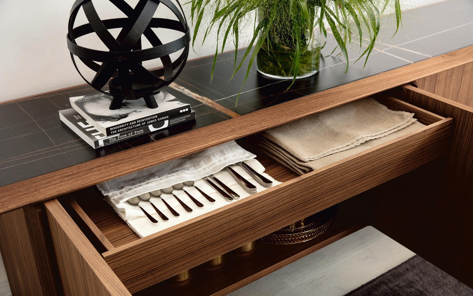 Walnut sideboard with doors | Tamok by Porada