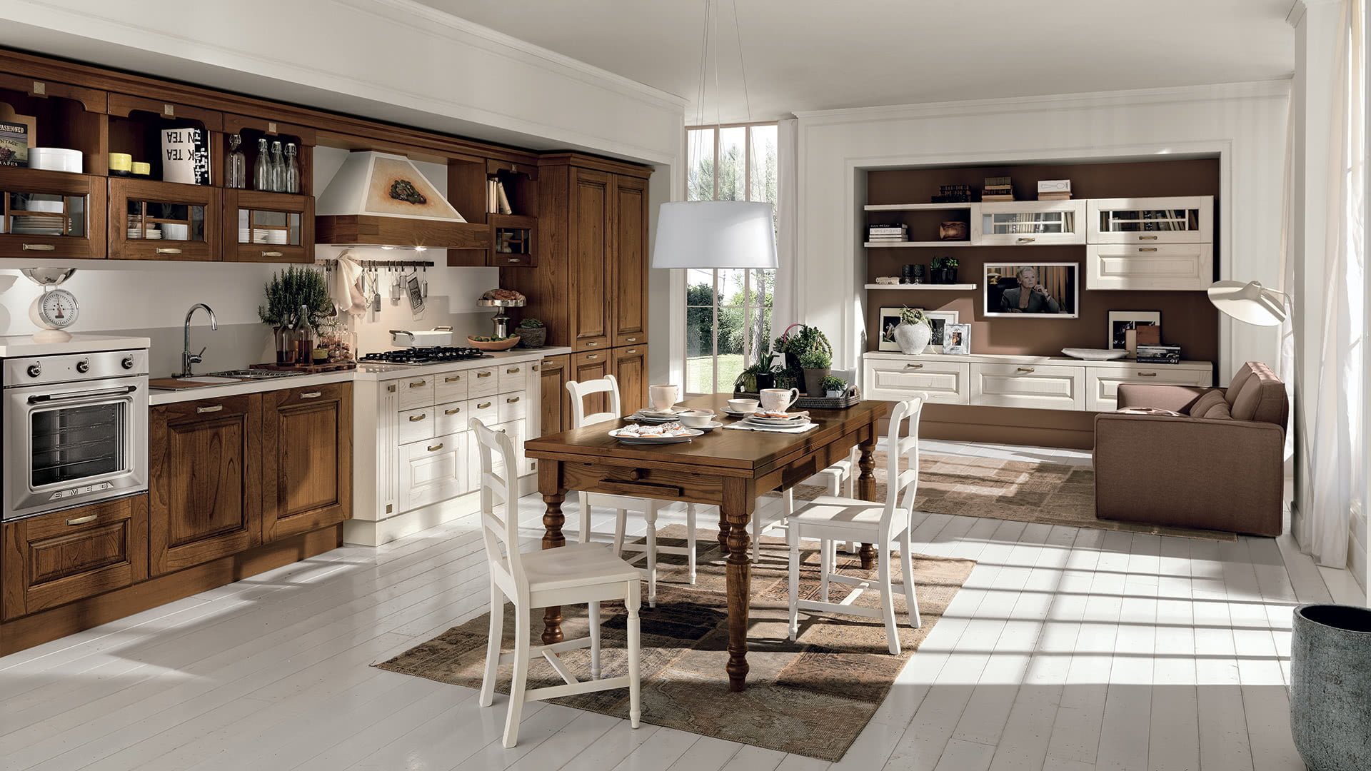 Wood kitchen without handles Lube Cucine Laura