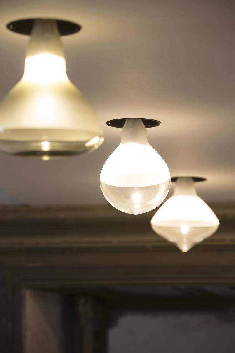 LED satin glass ceiling lamp | Makeup by Karman
