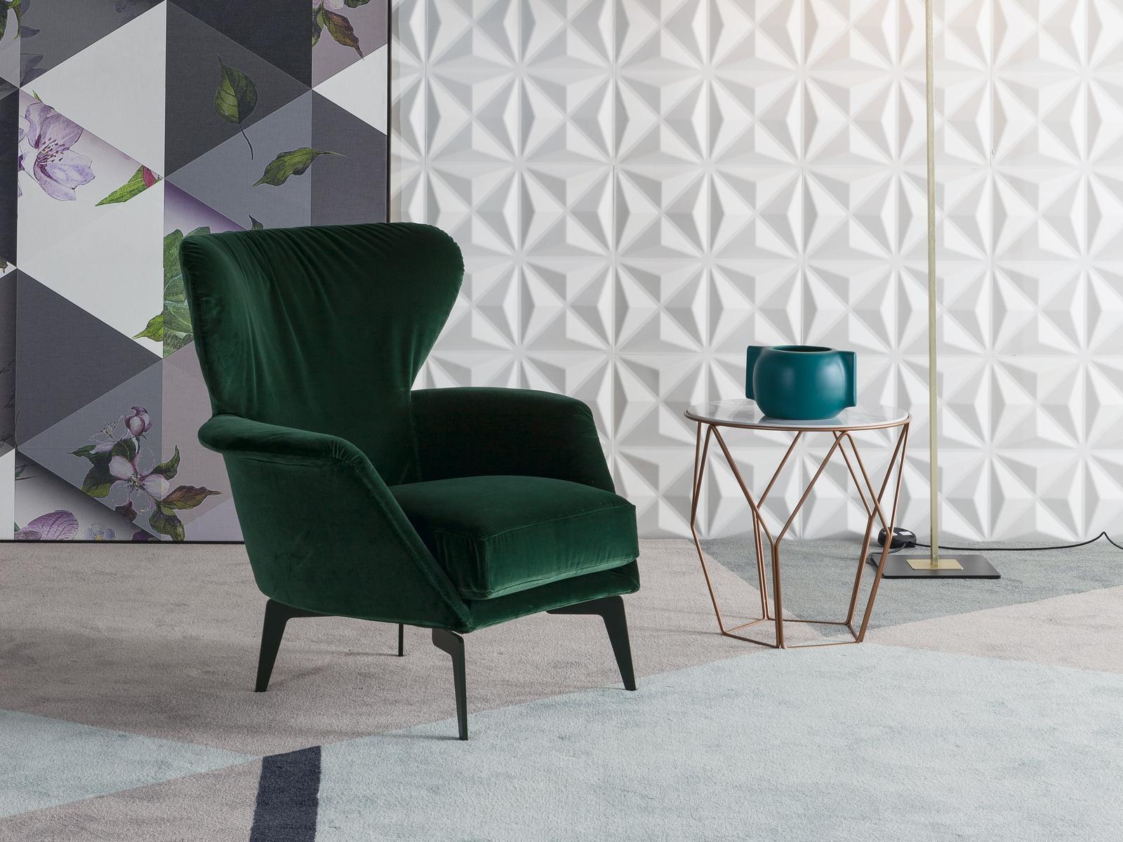 High-back fabric armchair | Lovy by Bonaldo
