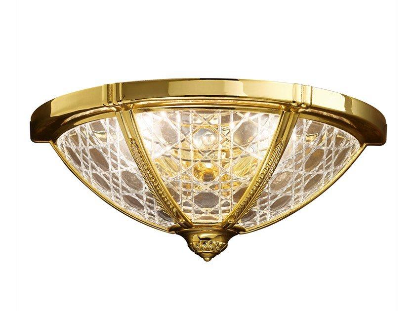 Gold plated wall light with crystal | Leonardo 1893/ah2-c by Possoni Illuminazione