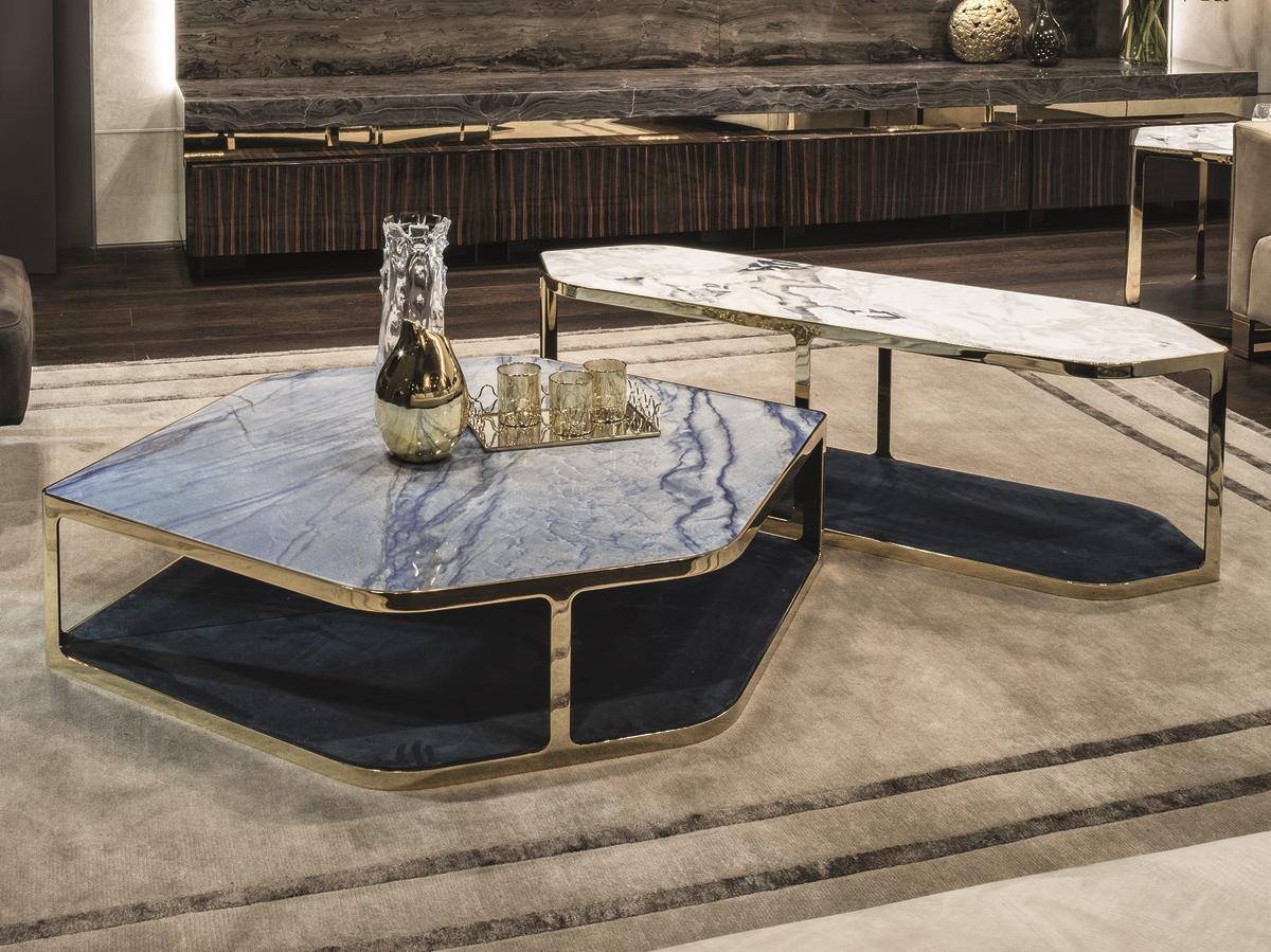 Octagonal glass coffee table | Tiles by Longhi