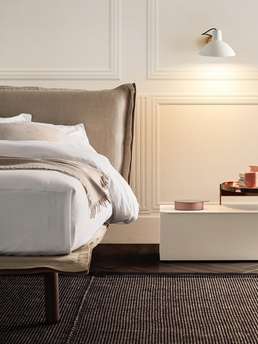 Double bed with upholstered headboard | Aladino by Pianca