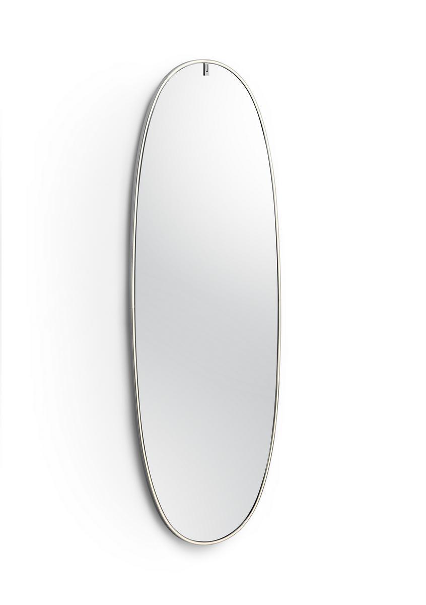 Oval wall-mounted mirror with integrated lighting | La Plus Belle by Flos