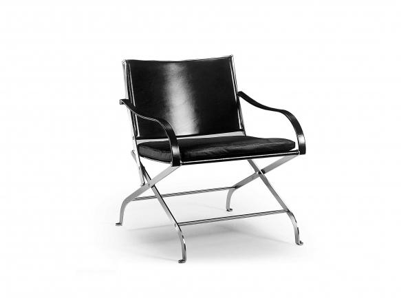Folding leather chair with armrests | Carlotta by Flexform