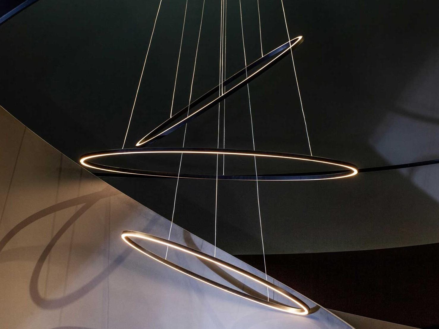 LED extruded aluminium pendant lamp | Ellisse Triple by Nemo