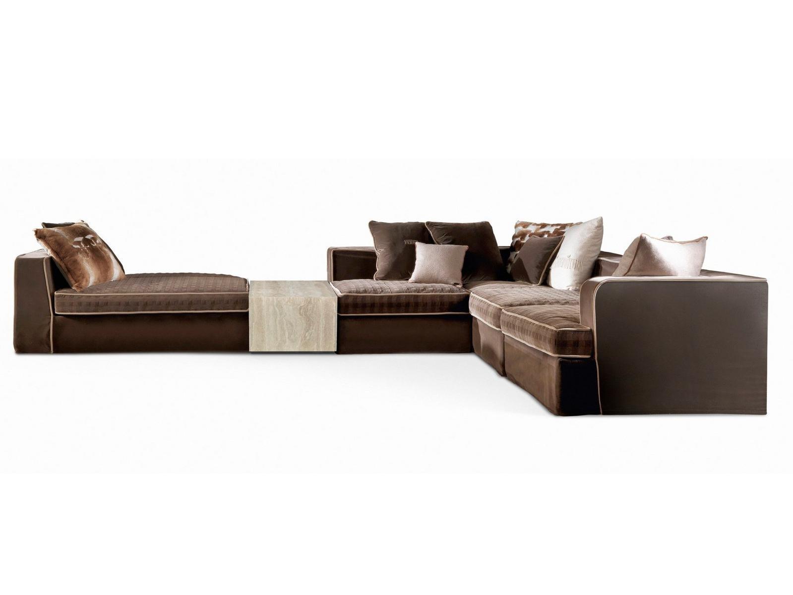 Corner modular velvet sofa | Flair by Gianfranco Ferre Home