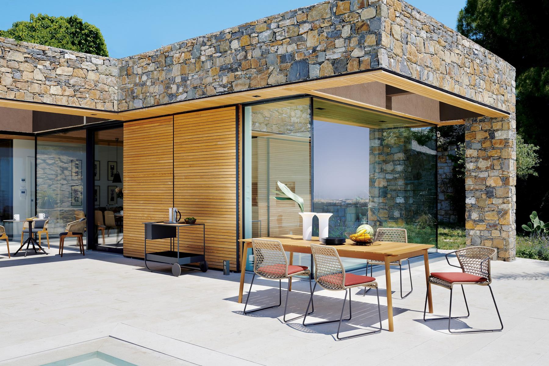 Rectangular iroko garden table | Dock by Potocco