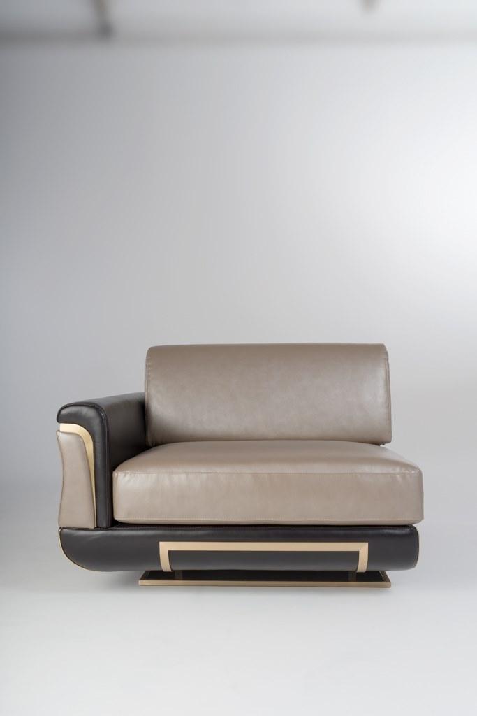 Sectional curved leather sofa | Adone by Mantellassi 1926