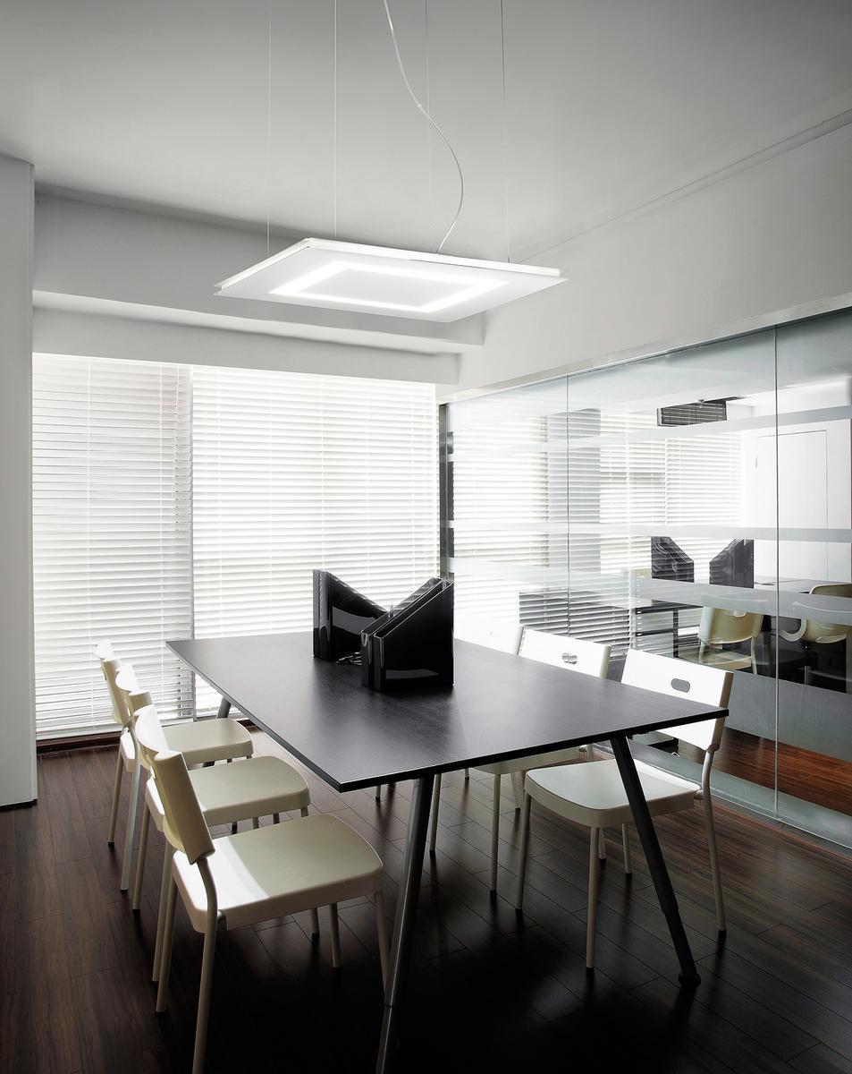 Direct-indirect light metal pendant lamp | Flat by Panzeri