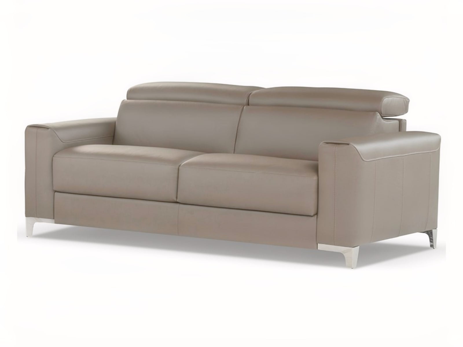 Modular sofa with customizable armrests, combines a bed, recliner, and chaise-longue for versatile living and relaxation, in a minimalist design that suits any decor. | Eclettico by Calia Italia