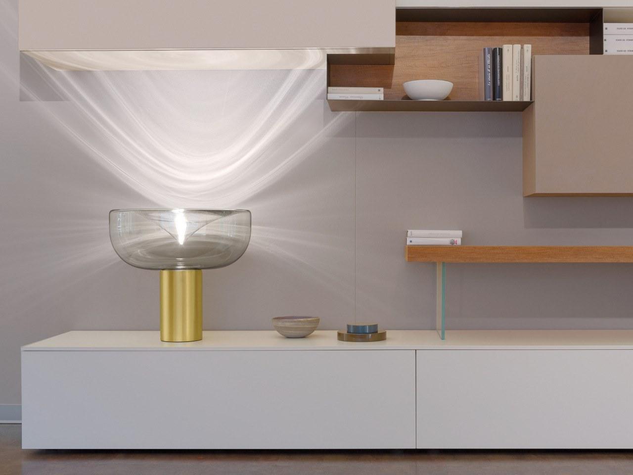 LED blown glass table lamp | Aella T by Leucos