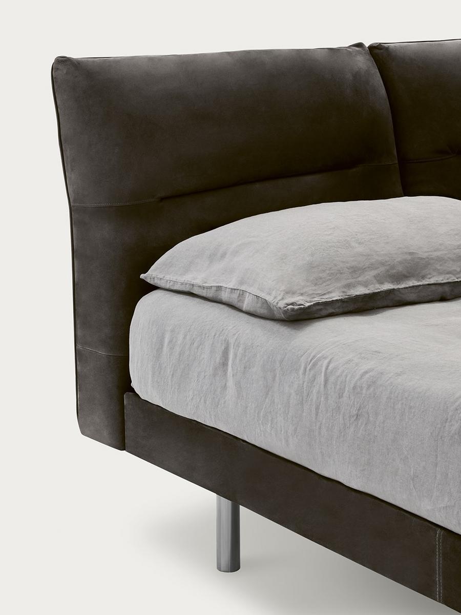 Upholstered leather double bed | Vintage by Pianca