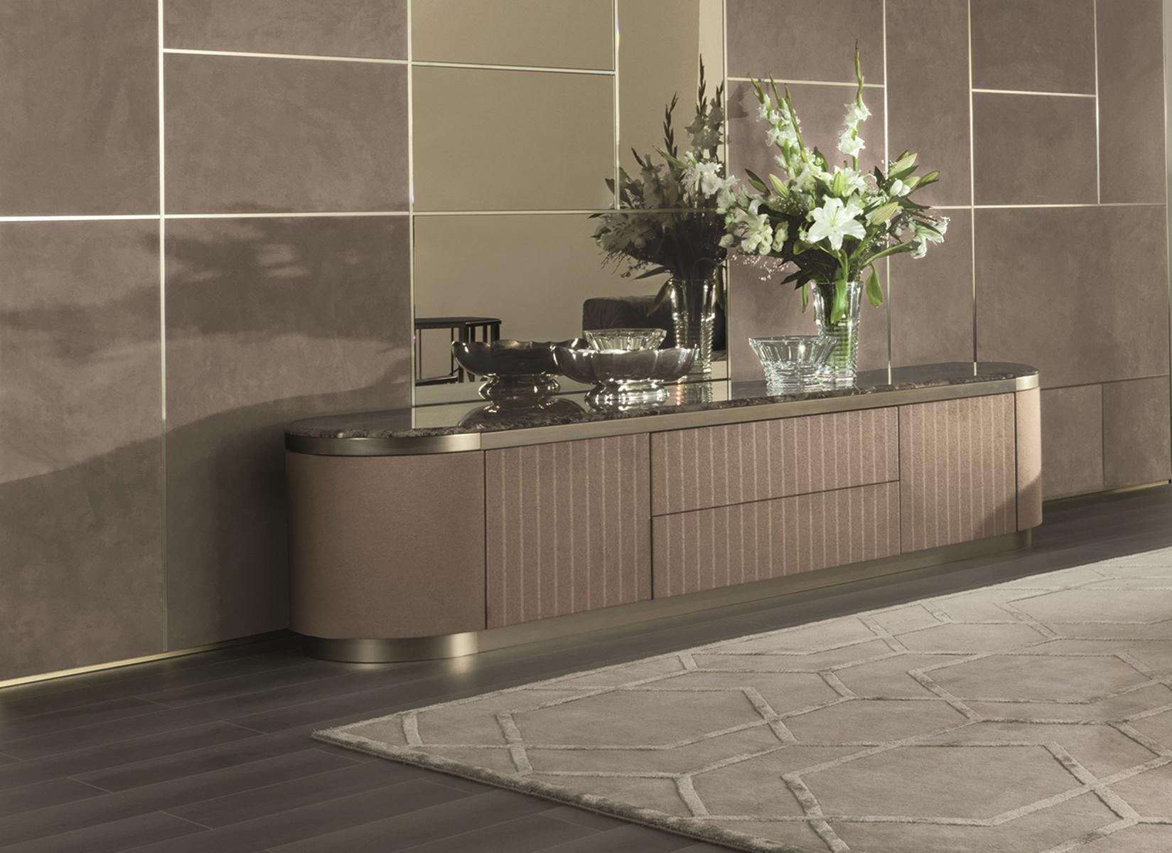 Leather sideboard with drawers | Gordon by Longhi