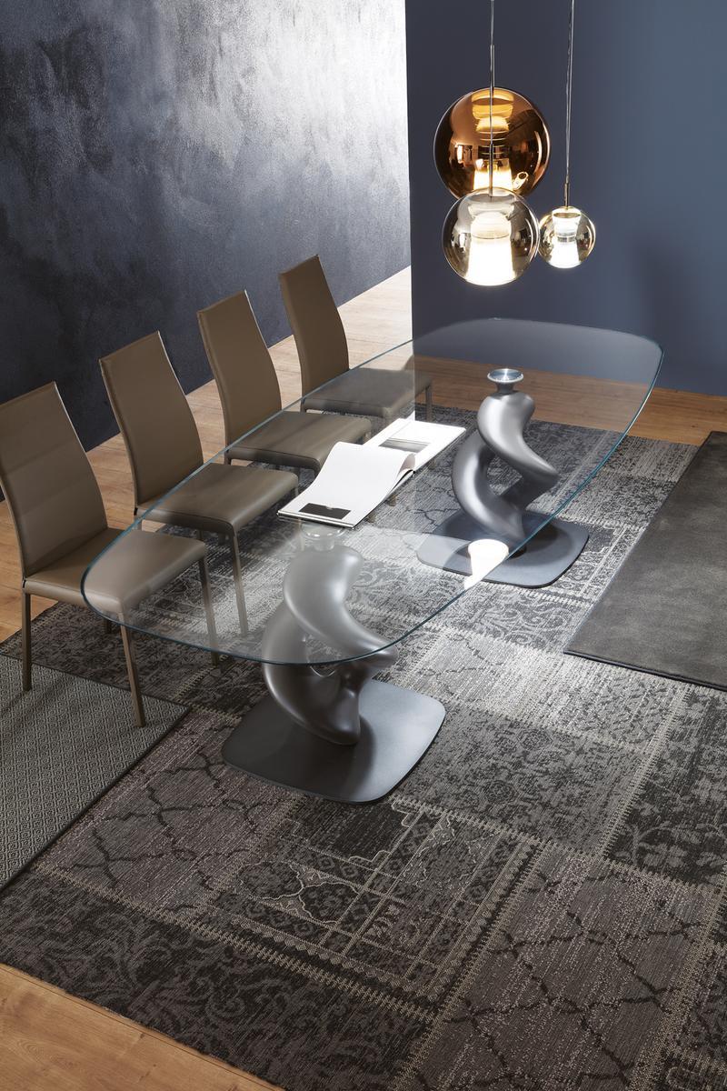Oval glass table | Liquid Big by Ozzio Italia