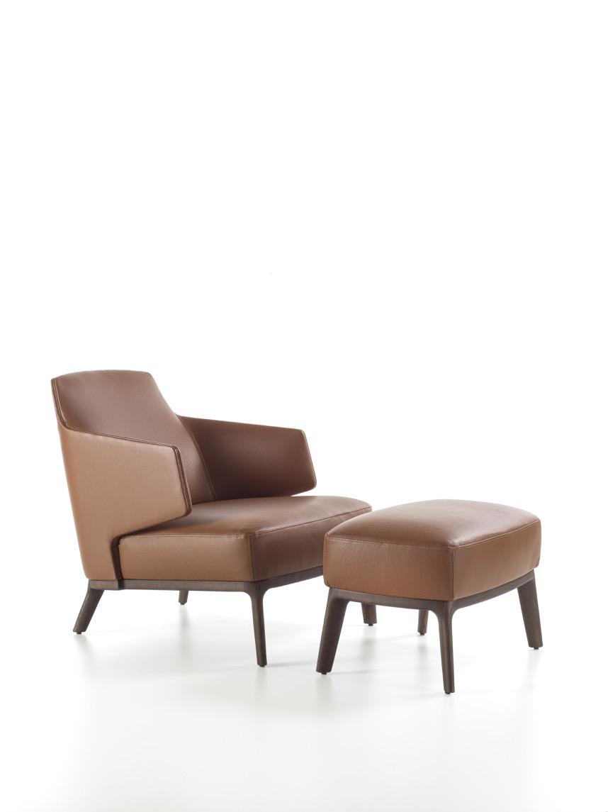 Leather armchair with armrests | Amanda by Frigerio