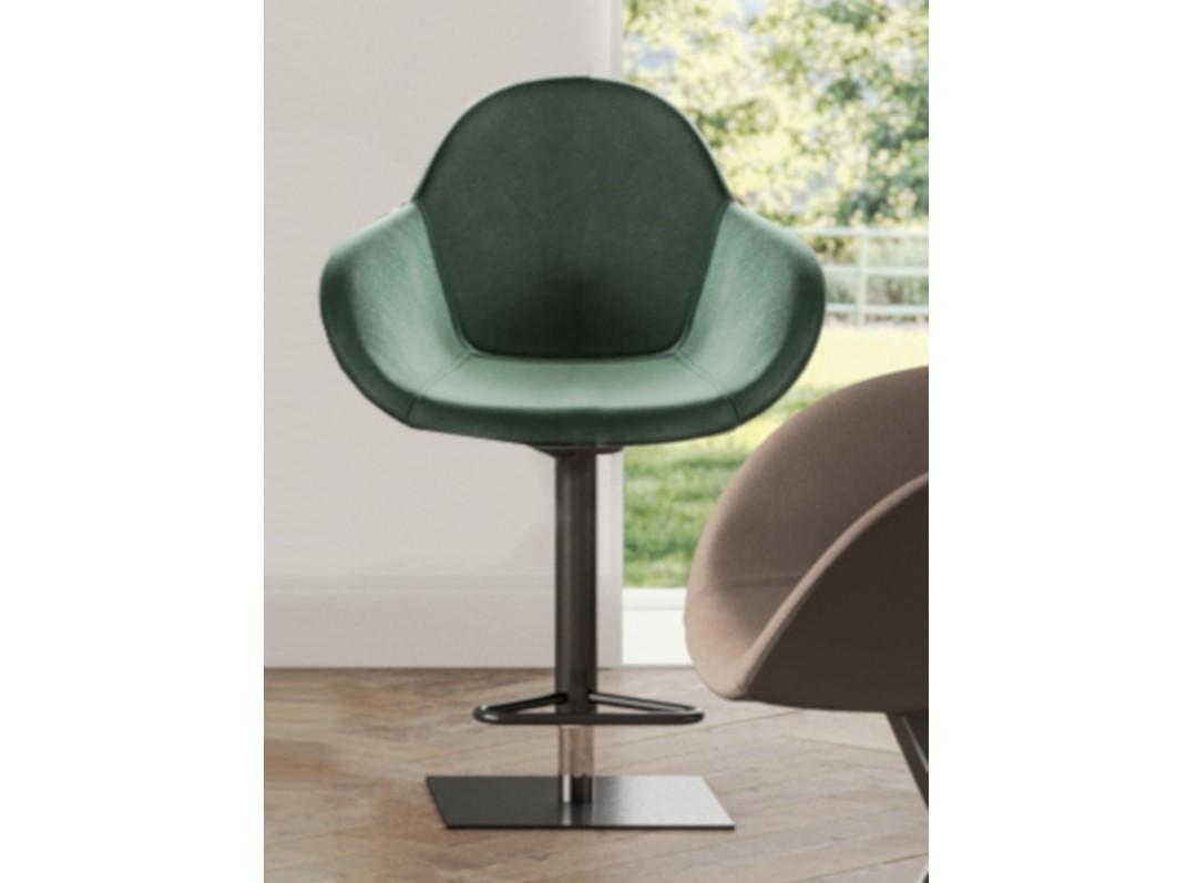 Upholstered height-adjustable stool with back | Oscar by Ozzio Italia
