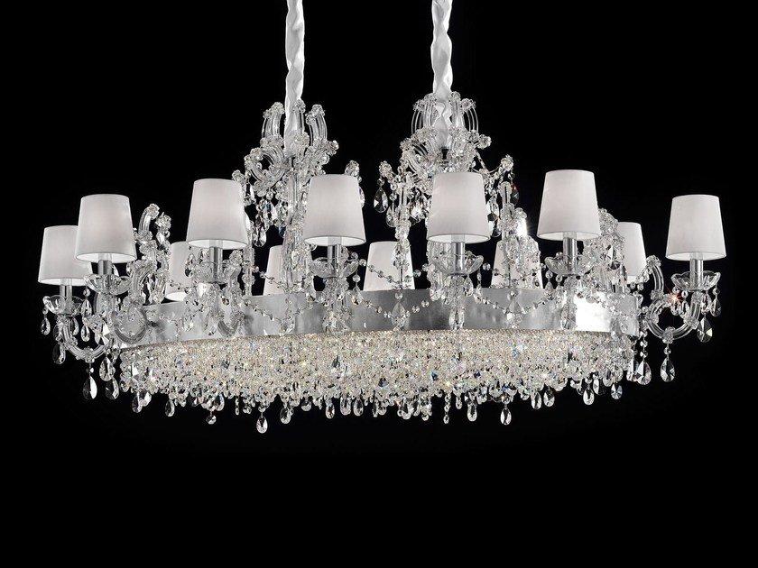 Painted metal chandelier with crystals | Maria Teresa Ve 921 24/ 32 by Masiero