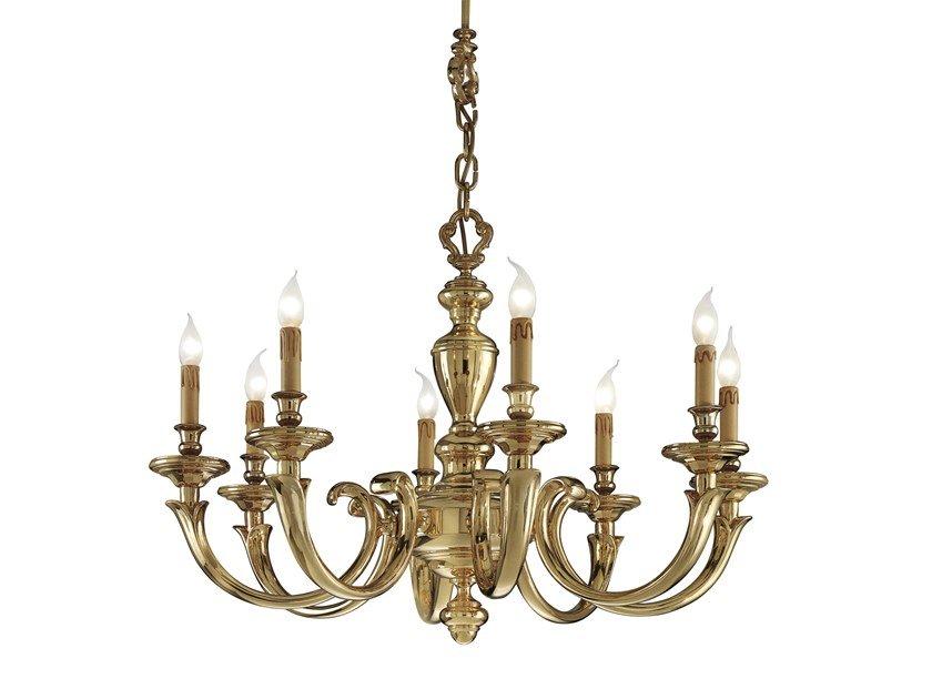 Polished Brass chandelier | Amos 260/8 by Possoni Illuminazione