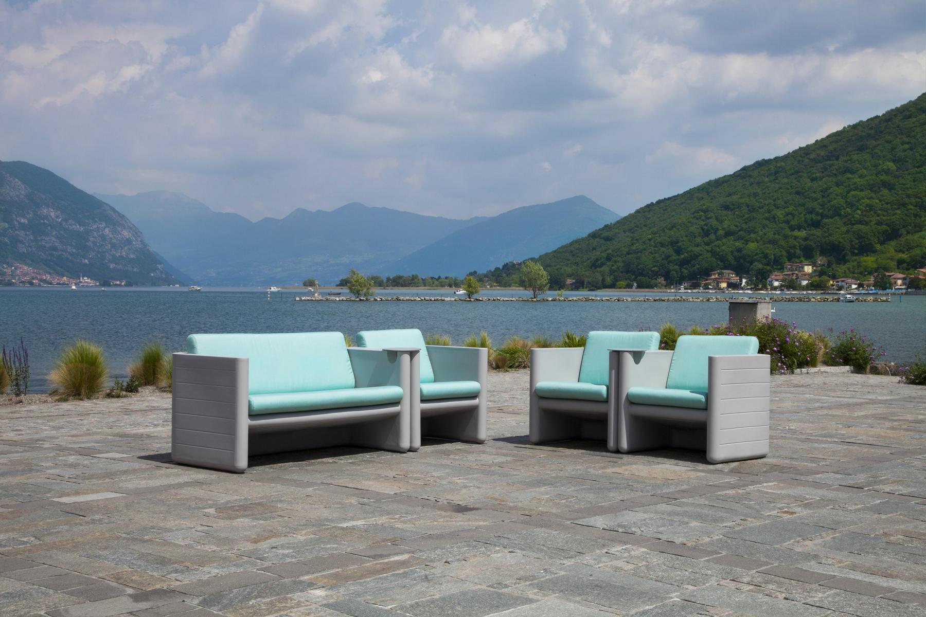 2 seater upholstered polyethylene garden sofa | Sunset 626 by Pedrali