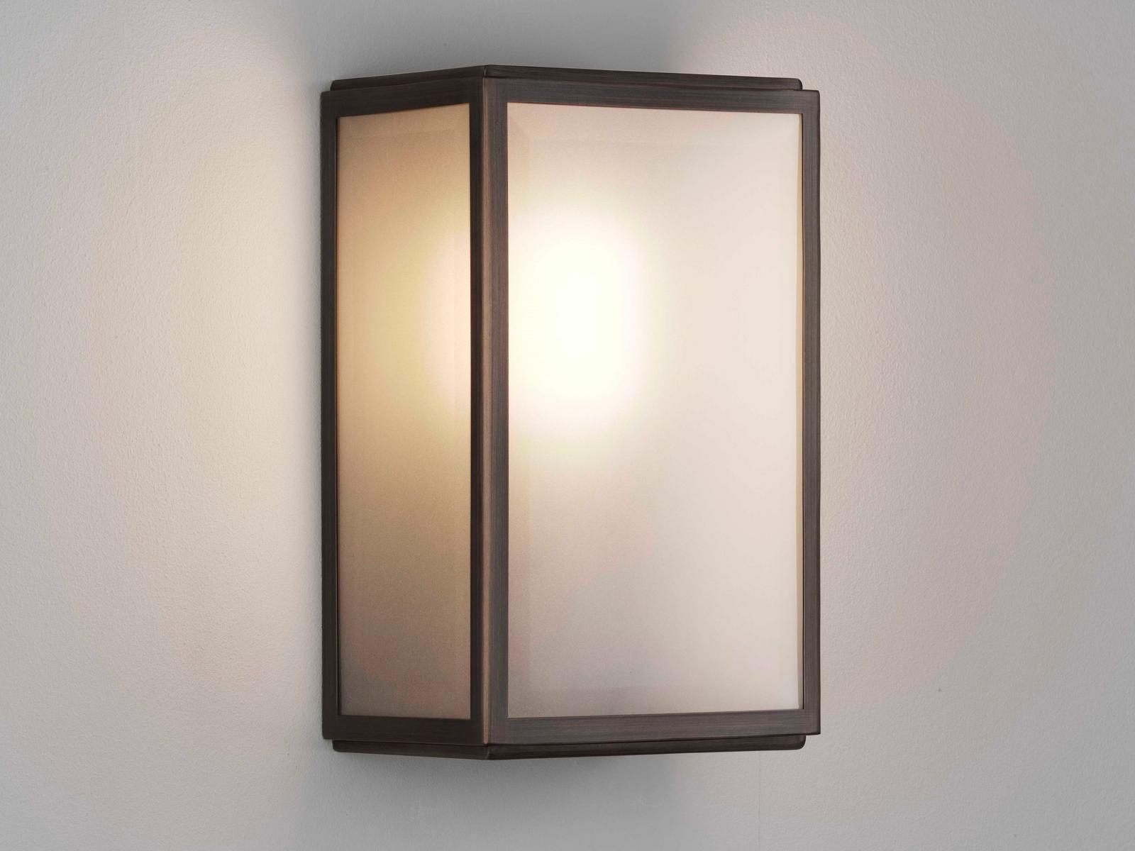 Glass and Stainless Steel outdoor wall lamp | Homefield Sensor by Astro lighting