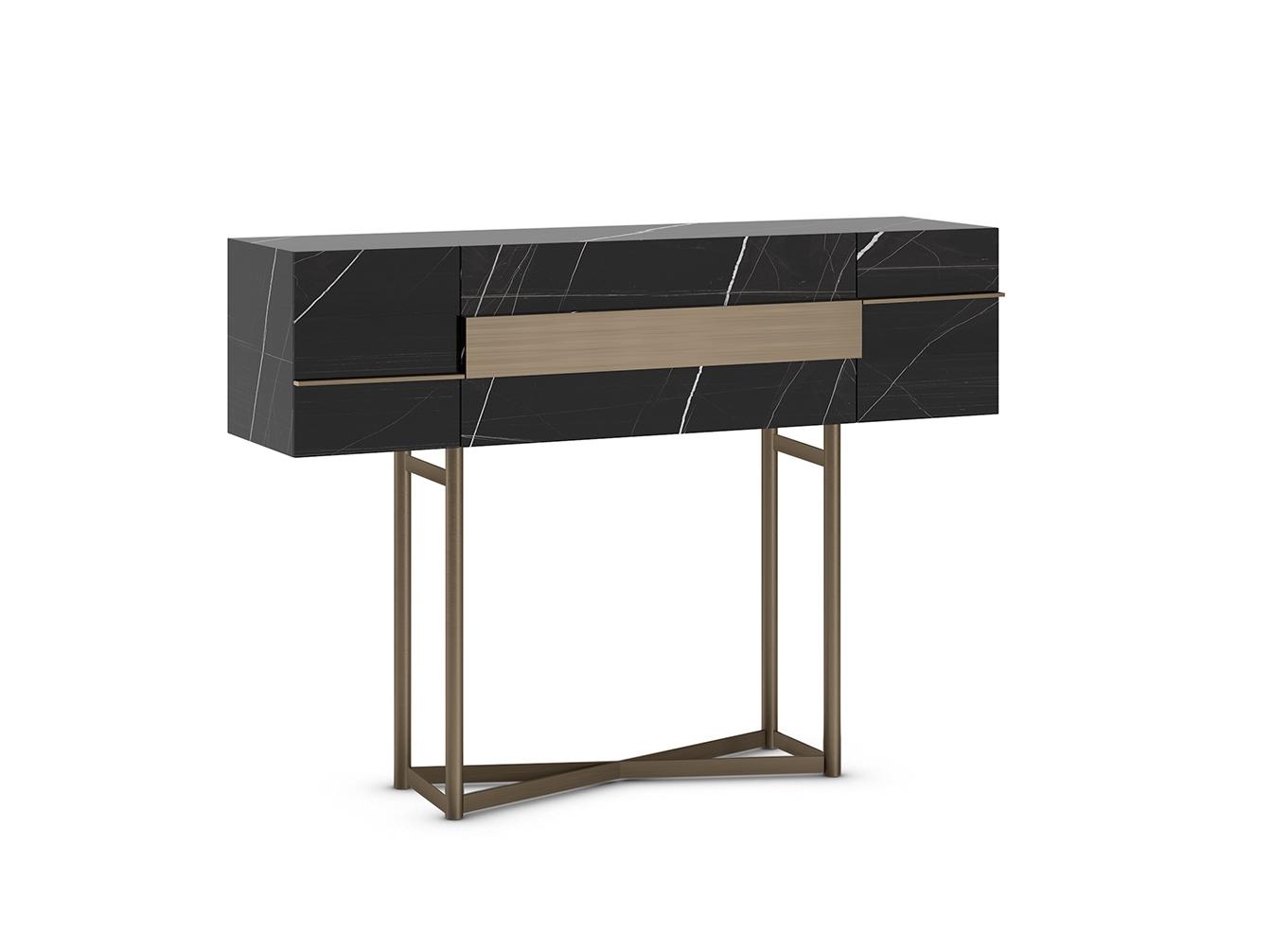 Sideboard with glass doors with marble effect | Musa by Reflex