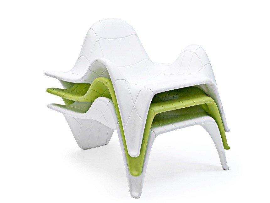 Sectional modular garden armchair with footstool | F3 by Vondom
