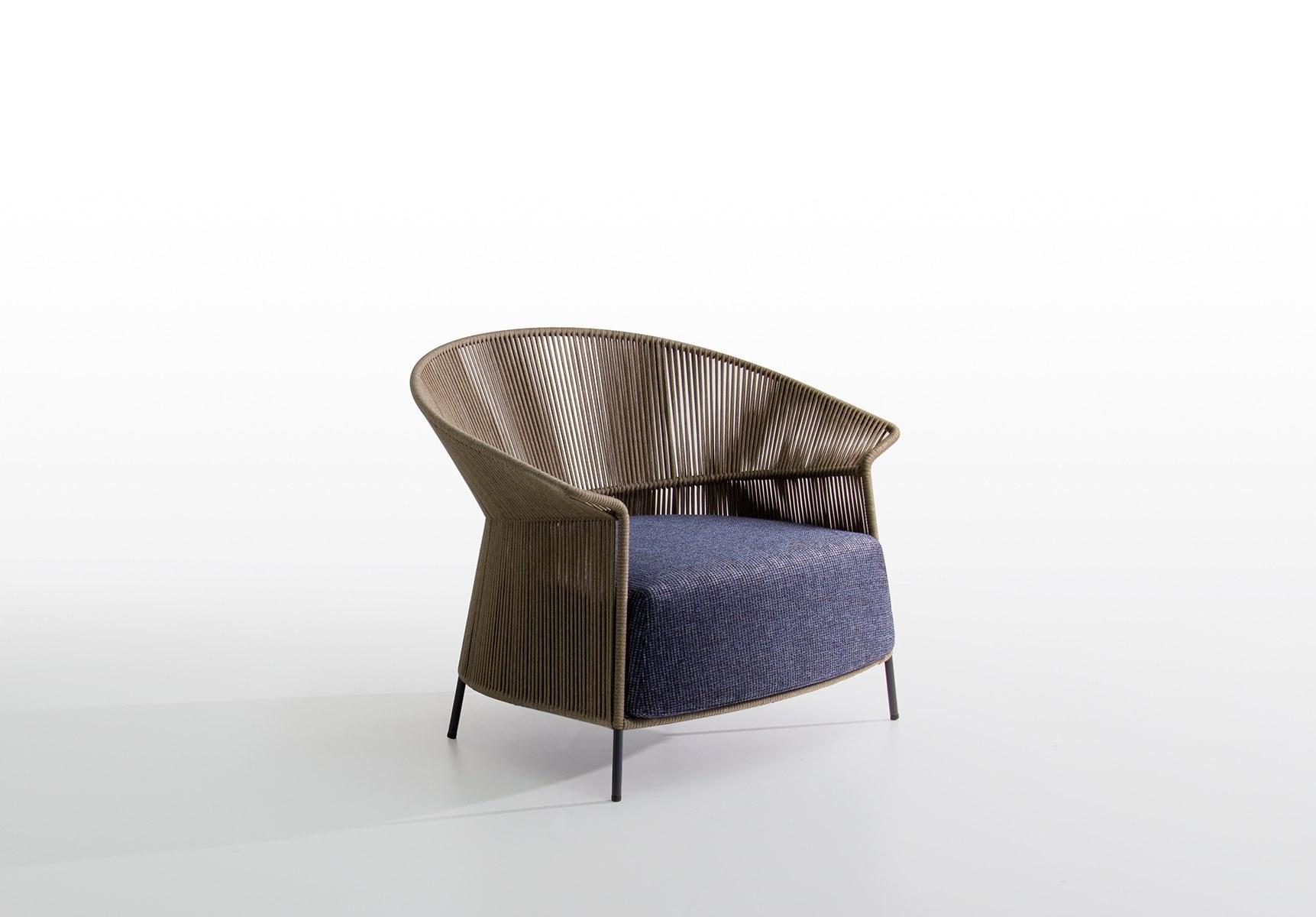 Rope garden armchair with armrests | Ola by Potocco