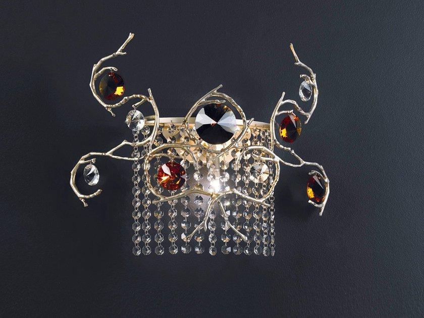 Halogen bronze wall lamp with crystals | Diamond by Serip