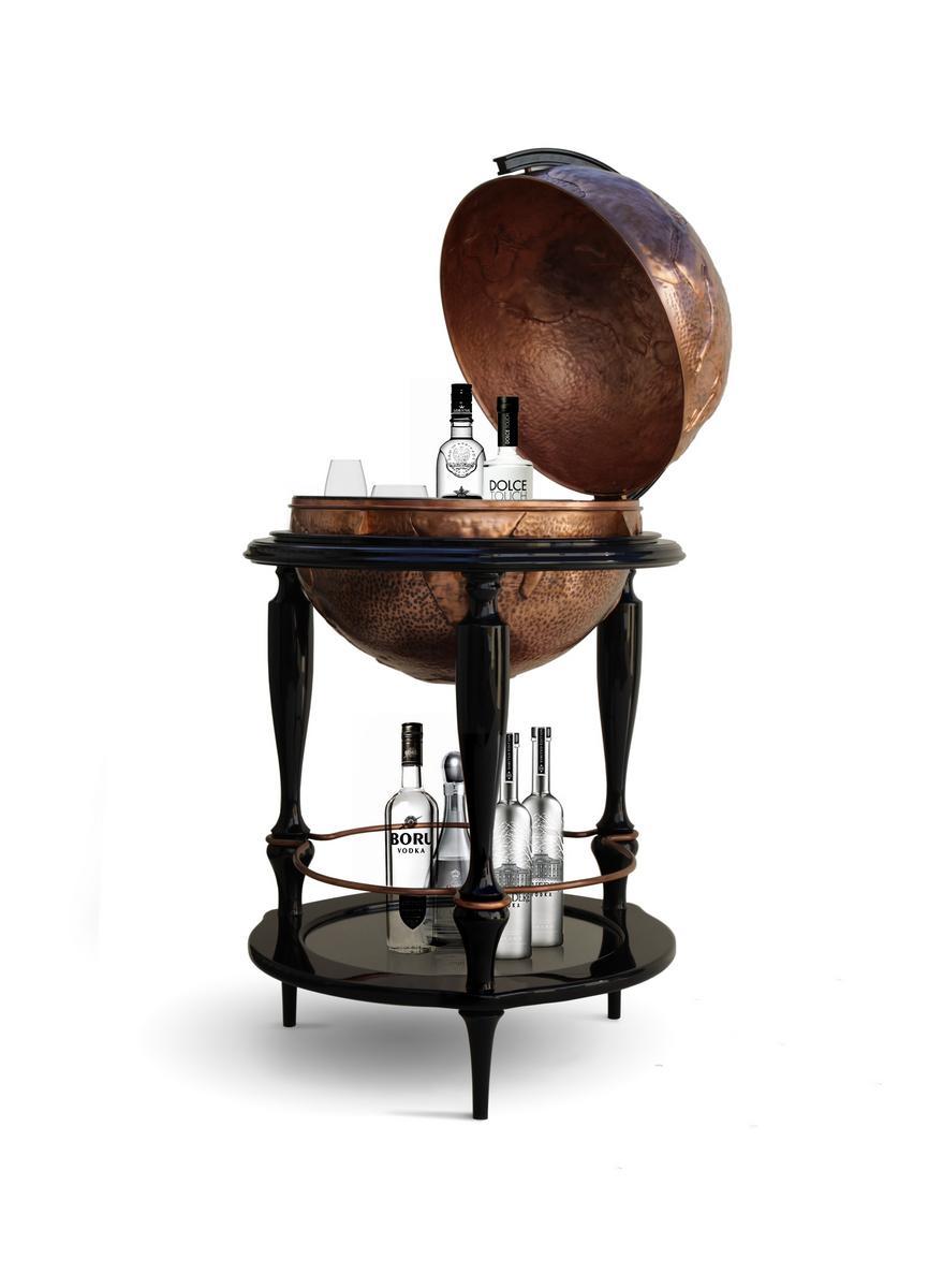Copper bar cabinet | Equator Globe by Boca Do Lobo