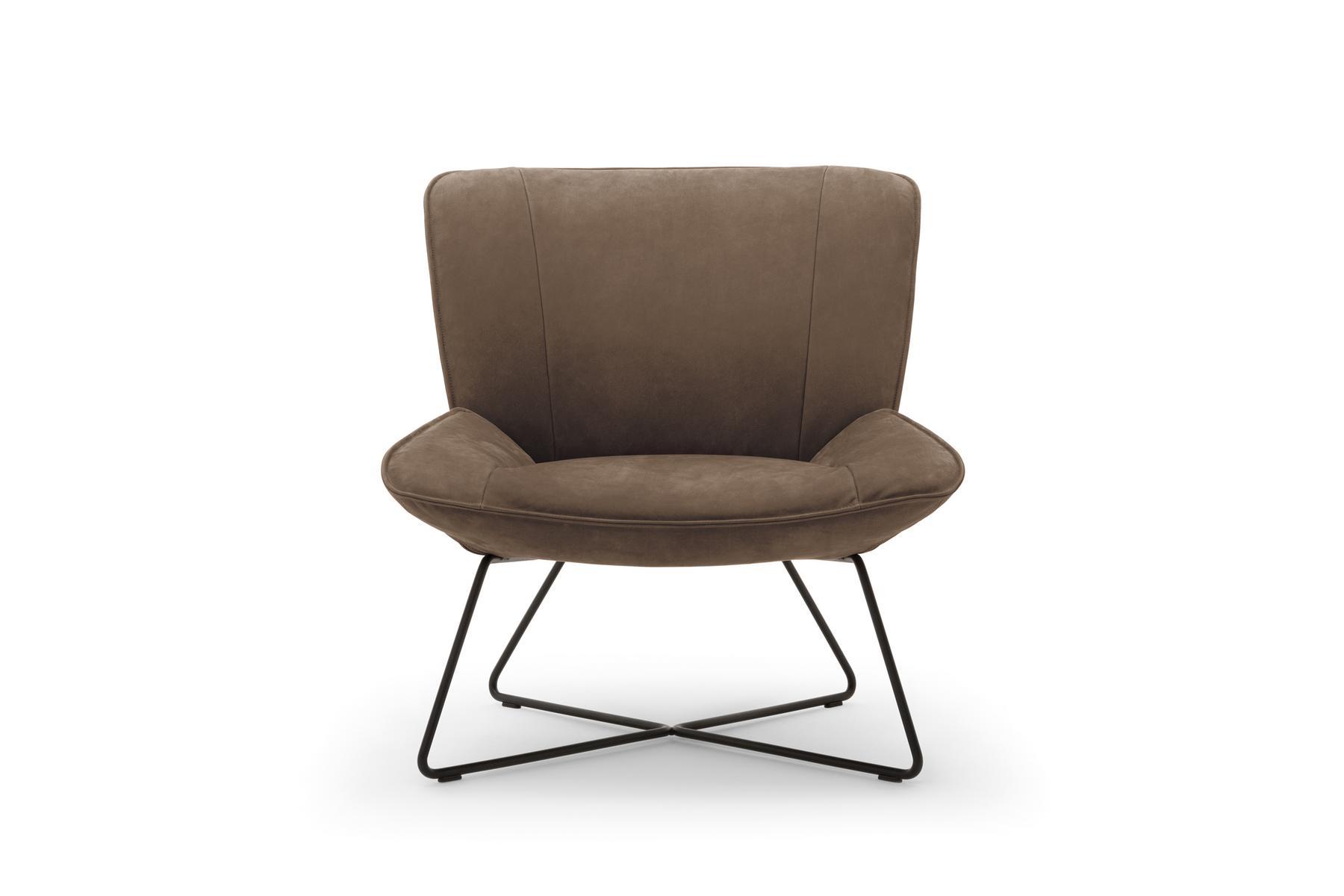 Upholstered leather armchair | 383 by Rolf Benz