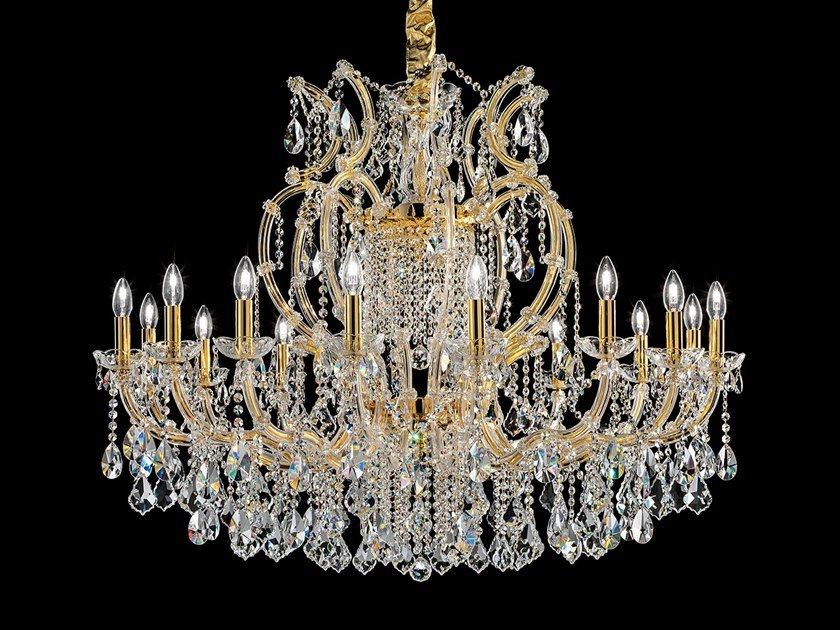 Metal pendant lamp with Swarovski® Crystals | Maria Teresa Ve 927 by Masiero