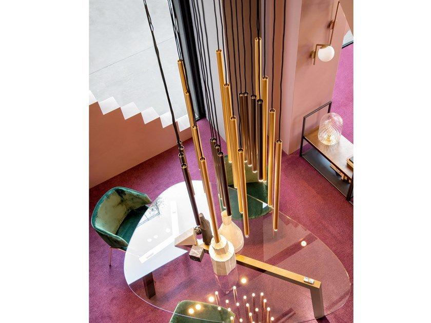 Direct light painted metal pendant lamp | Stilo X24 by Riflessi