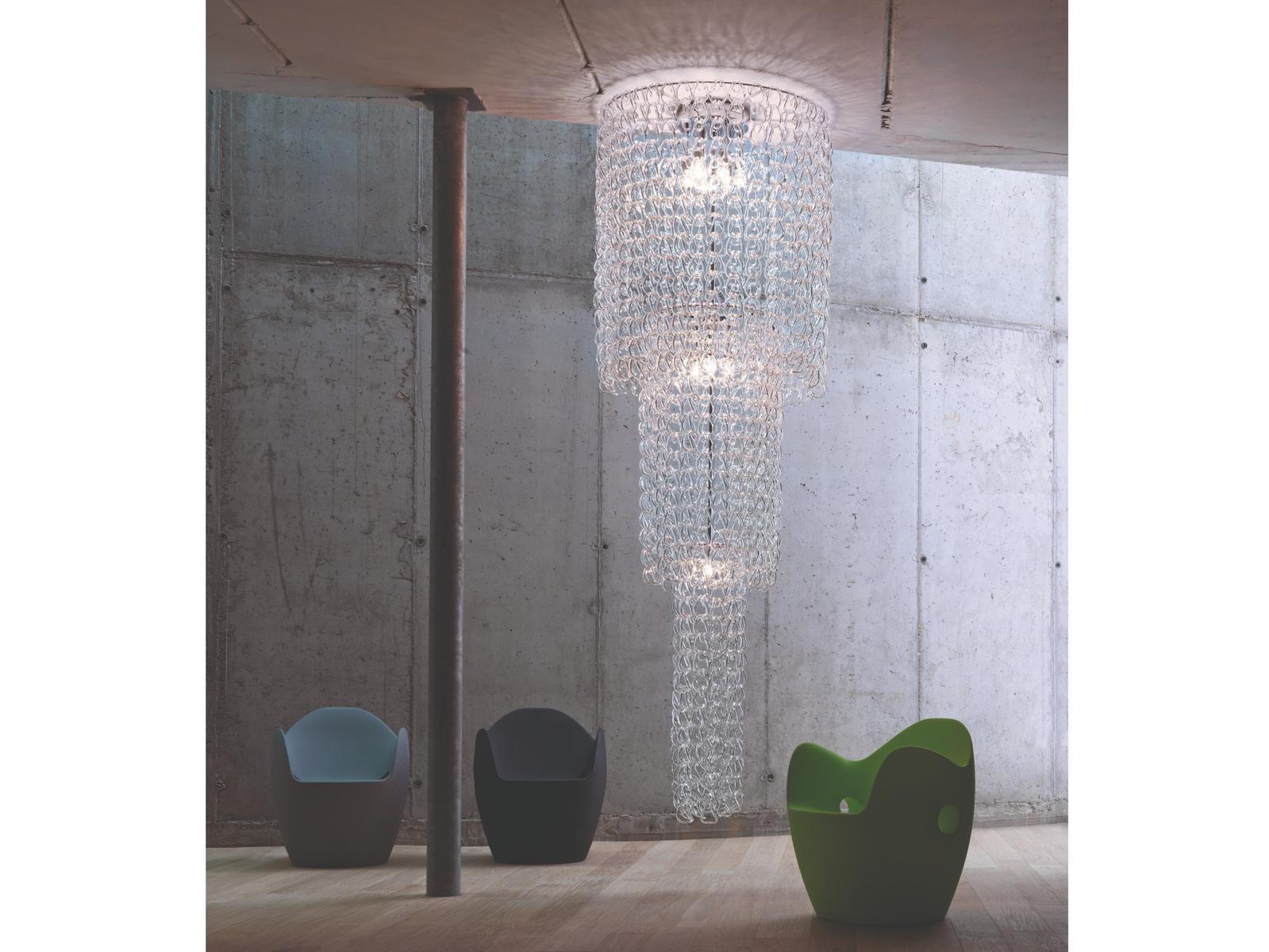 Crystal ceiling lamp | Giogali Pl Ca1 by Vistosi