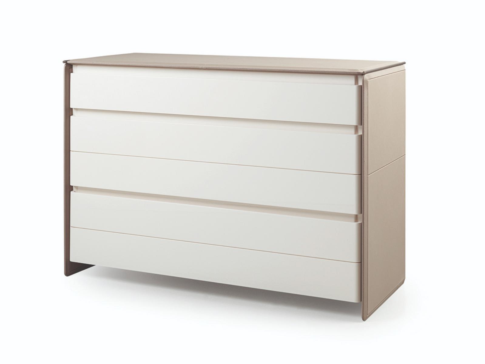 Leather chest of drawers with integrated handles | Zero by Turri