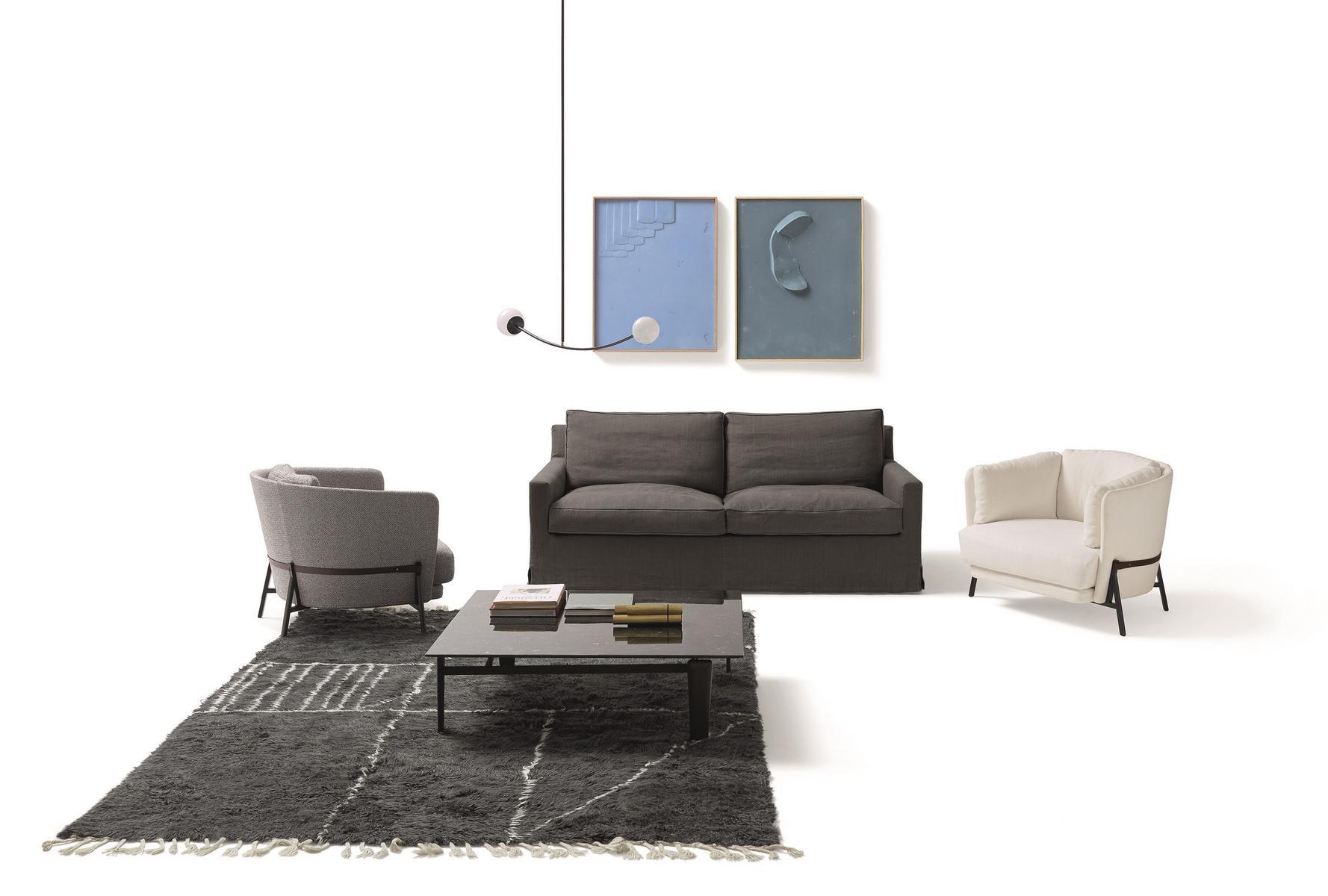 Upholstered 3 seater fabric sofa with removable cover | Cousy by Arflex