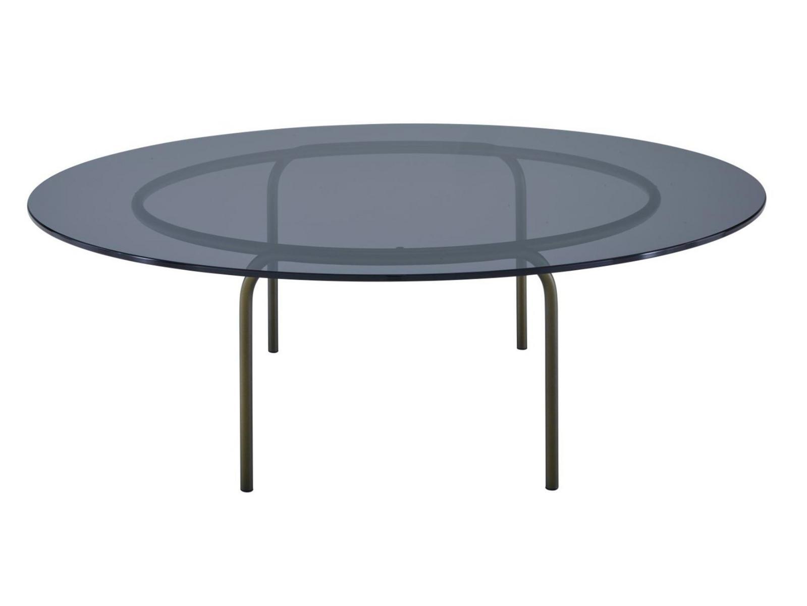 Low round tempered glass coffee table | Liam by Ligne Roset