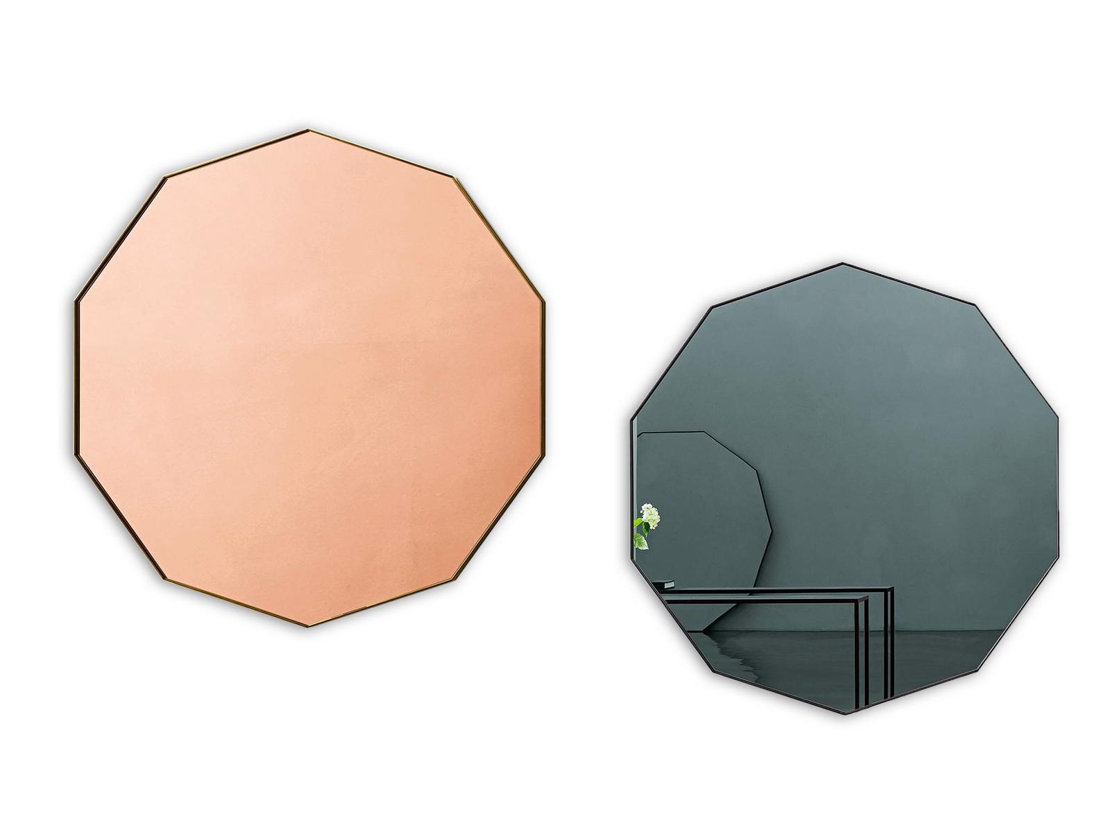 Framed wall-mounted mirror | Visual Decagonal by Sovet