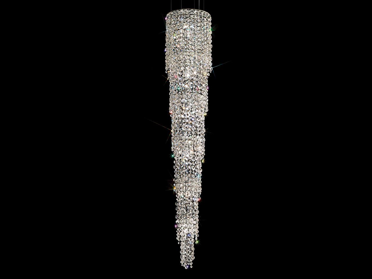 Incandescent metal pendant lamp with crystals | Impero & Deco Ve 892 S6 by Masiero
